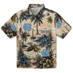 North Carolina Tar Heels Hawaiian Shirt - Customized Island Voyage Light Blue Beige 1 north-carolina-tar-heels-hawaiian-shirt-customized-island-voyage-light-blue-beige-best-selling