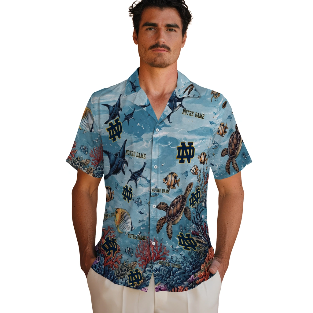 notre-dame-fighting-irish-hawaiian-shirt-custom-coral-reef-aqua-fashion-forward