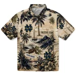 Notre Dame Fighting Irish Hawaiian Shirt - Personalized Island Voyage Navy Beige 1 notre-dame-fighting-irish-hawaiian-shirt-personalized-island-voyage-navy-beige-best-selling