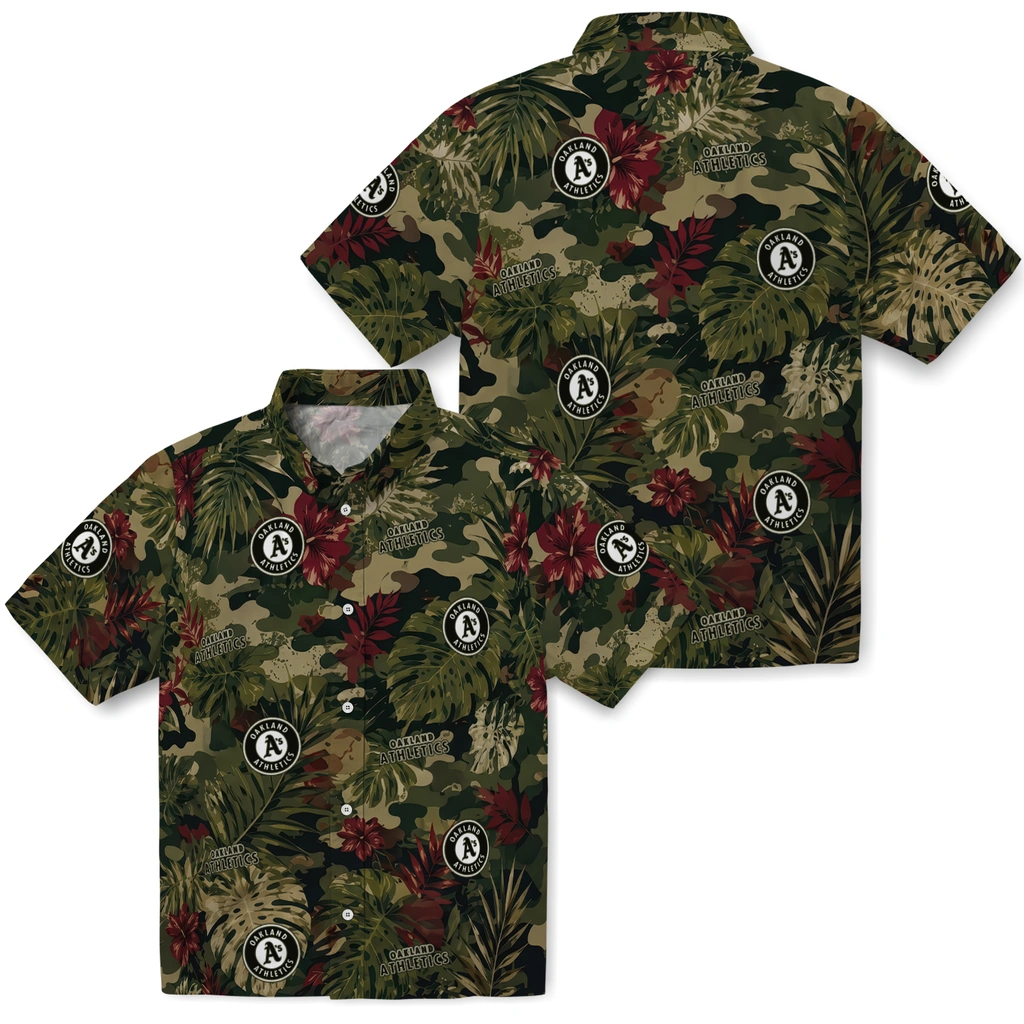 oakland-athletics-hawaiian-shirt-custom-foliage-camo-dark-olive-green-high-quality