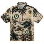 Oakland Athletics Hawaiian Shirt - Customized Island Voyage Green Beige 1 oakland-athletics-hawaiian-shirt-customized-island-voyage-green-beige-best-selling