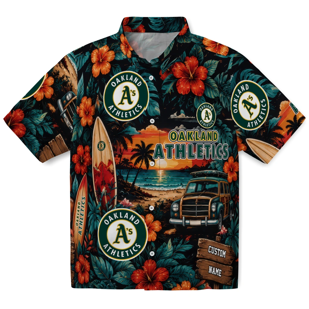 oakland-athletics-hawaiian-shirt-personalized-scenic-collage-black-green-best-selling oakland athletics hawaiian shirt personalized scenic collage black green best selling