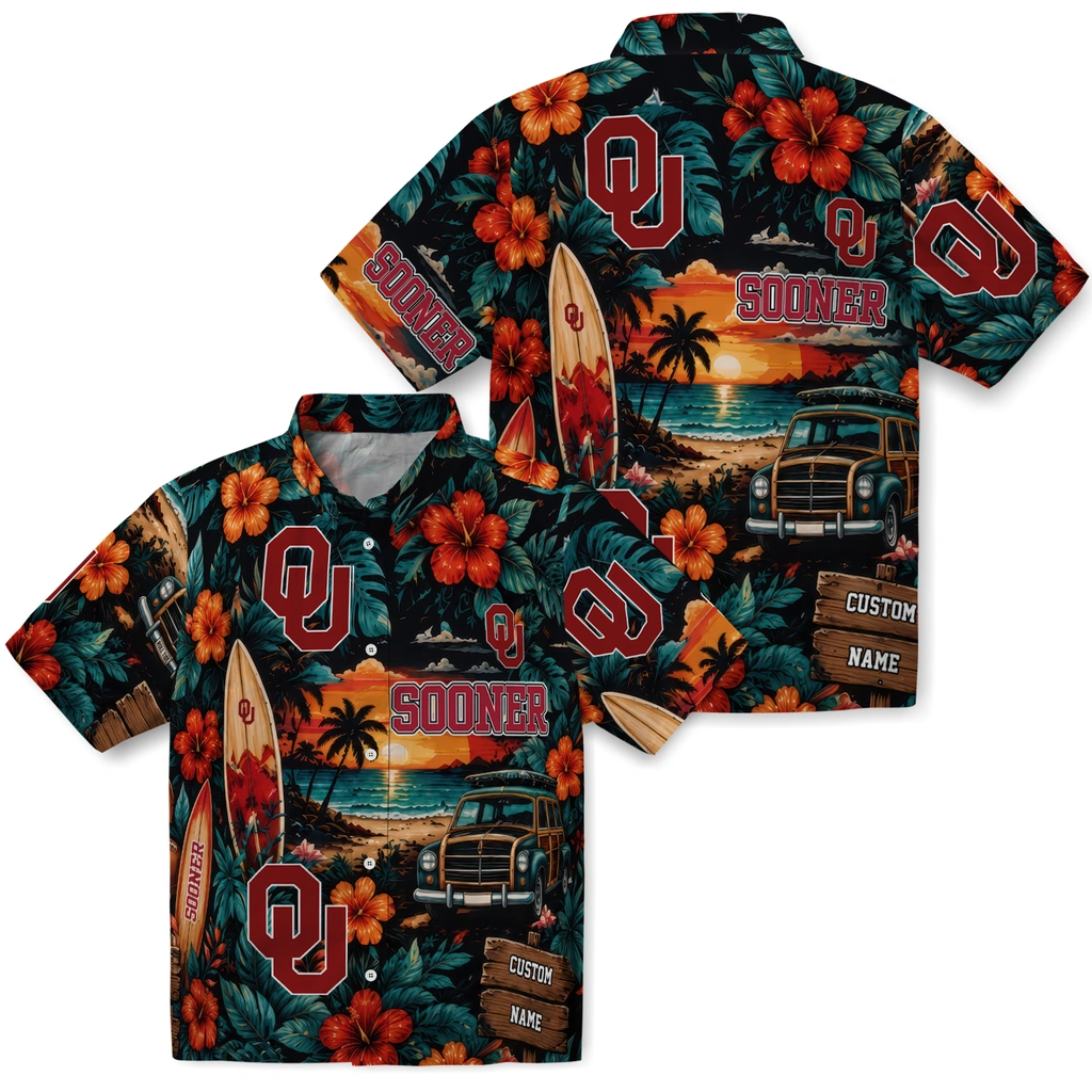 oklahoma-sooners-hawaiian-shirt-custom-scenic-collage-black-green-high-quality