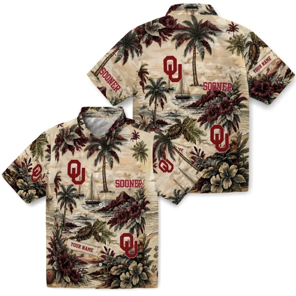oklahoma-sooners-hawaiian-shirt-personalized-island-voyage-crimson-beige-high-quality
