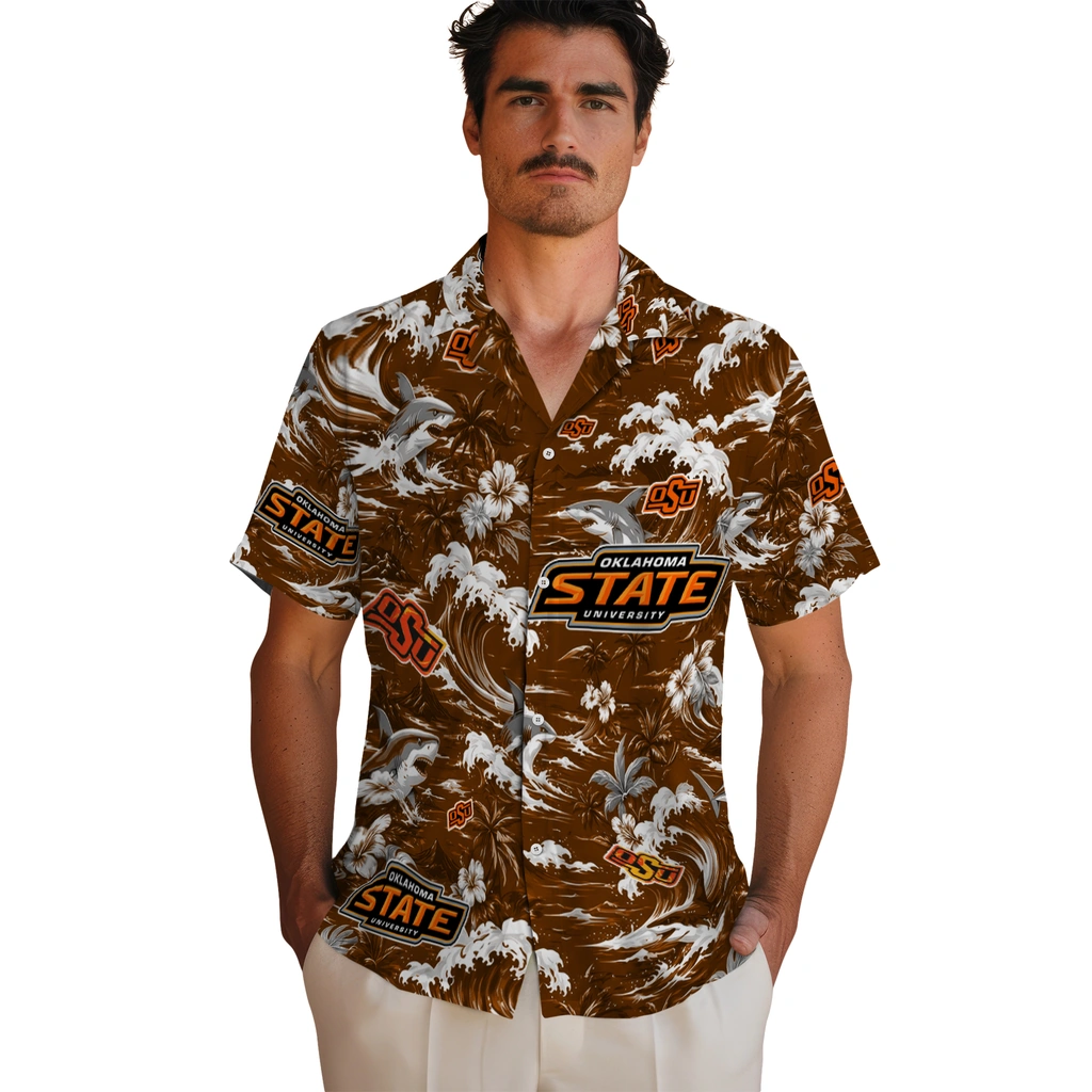oklahoma-state-cowboys-hawaiian-shirt-custom-wave-florals-orange-fashion-forward