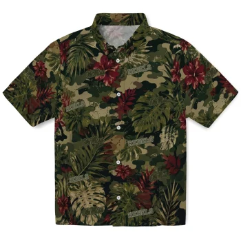 Ole Miss Rebels Hawaiian Shirt - Personalized Foliage Camo Dark Olive Green