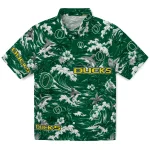 Oregon Ducks Hawaiian Shirt - Personalized Wave Florals Green 1 oregon-ducks-hawaiian-shirt-personalized-wave-florals-green-best-selling