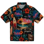 Philadelphia Phillies Hawaiian Shirt - Custom Scenic Collage Black Green 1 philadelphia-phillies-hawaiian-shirt-custom-scenic-collage-black-green-best-selling
