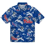 Philadelphia Phillies Hawaiian Shirt - Customized Wave Florals Blue 1 philadelphia-phillies-hawaiian-shirt-customized-wave-florals-blue-best-selling