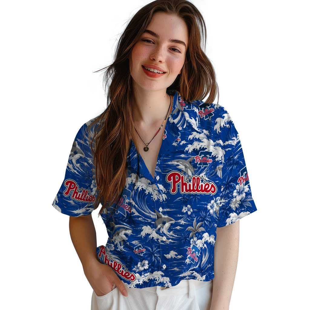 philadelphia-phillies-hawaiian-shirt-customized-wave-florals-blue-latest-model