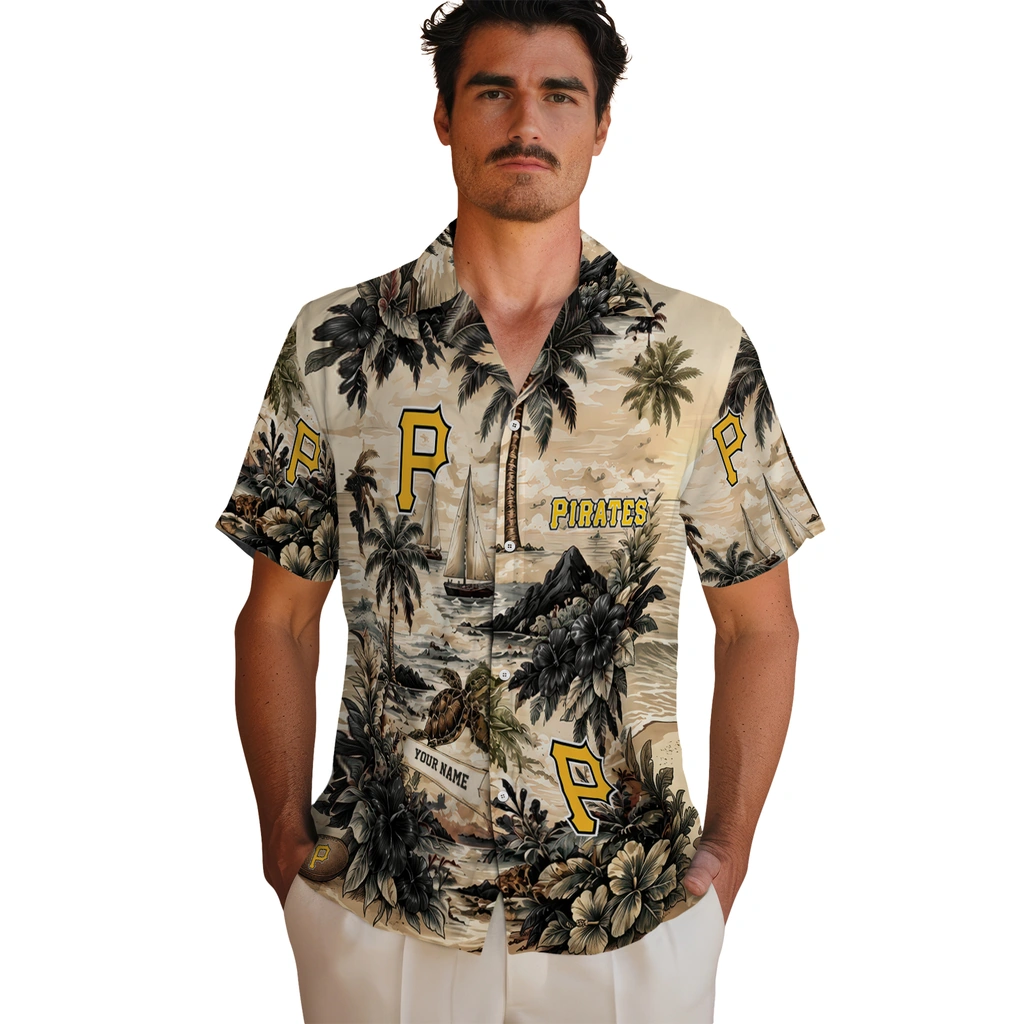 pittsburgh-pirates-hawaiian-shirt-custom-island-voyage-black-beige-fashion-forward