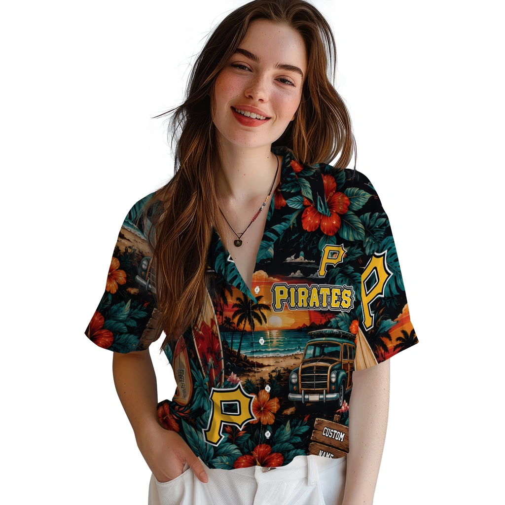 pittsburgh-pirates-hawaiian-shirt-customized-scenic-collage-black-green-latest-model