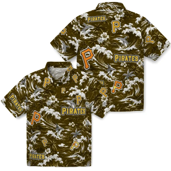pittsburgh-pirates-hawaiian-shirt-personalized-wave-florals-black-high-quality
