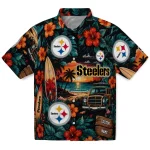 Pittsburgh Steelers Hawaiian Shirt - Custom Scenic Collage Black Green 1 pittsburgh-steelers-hawaiian-shirt-custom-scenic-collage-black-green-best-selling