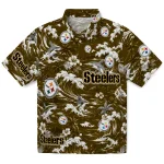 pittsburgh-steelers-hawaiian-shirt-customized-wave-florals-gold-best-selling