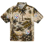 Pittsburgh Steelers Hawaiian Shirt - Personalized Island Voyage Gold Beige 1 pittsburgh-steelers-hawaiian-shirt-personalized-island-voyage-gold-beige-best-selling