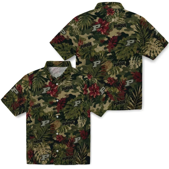 purdue-boilermakers-hawaiian-shirt-customized-foliage-camo-dark-olive-green-high-quality