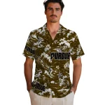 purdue-boilermakers-hawaiian-shirt-customized-wave-florals-gold-best-selling