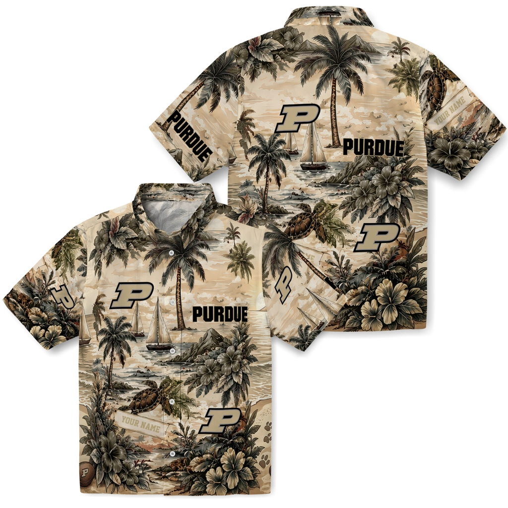 purdue-boilermakers-hawaiian-shirt-personalized-island-voyage-gold-beige-high-quality