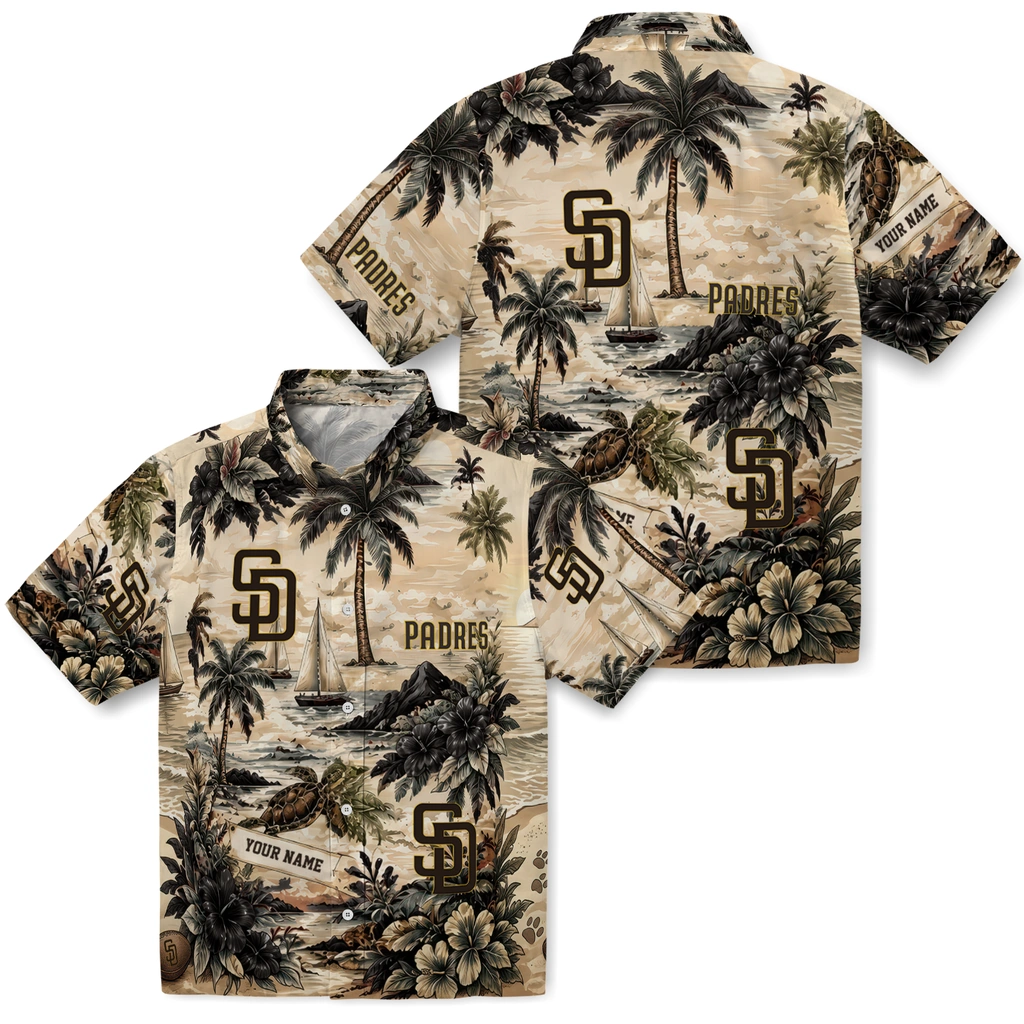 san-diego-padres-hawaiian-shirt-customized-island-voyage-brown-beige-high-quality