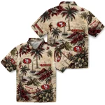 san-francisco-49ers-hawaiian-shirt-custom-island-voyage-red-beige-best-selling