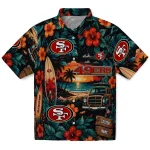 San Francisco 49ers Hawaiian Shirt - Customized Scenic Collage Black Green 1 san-francisco-49ers-hawaiian-shirt-customized-scenic-collage-black-green-best-selling