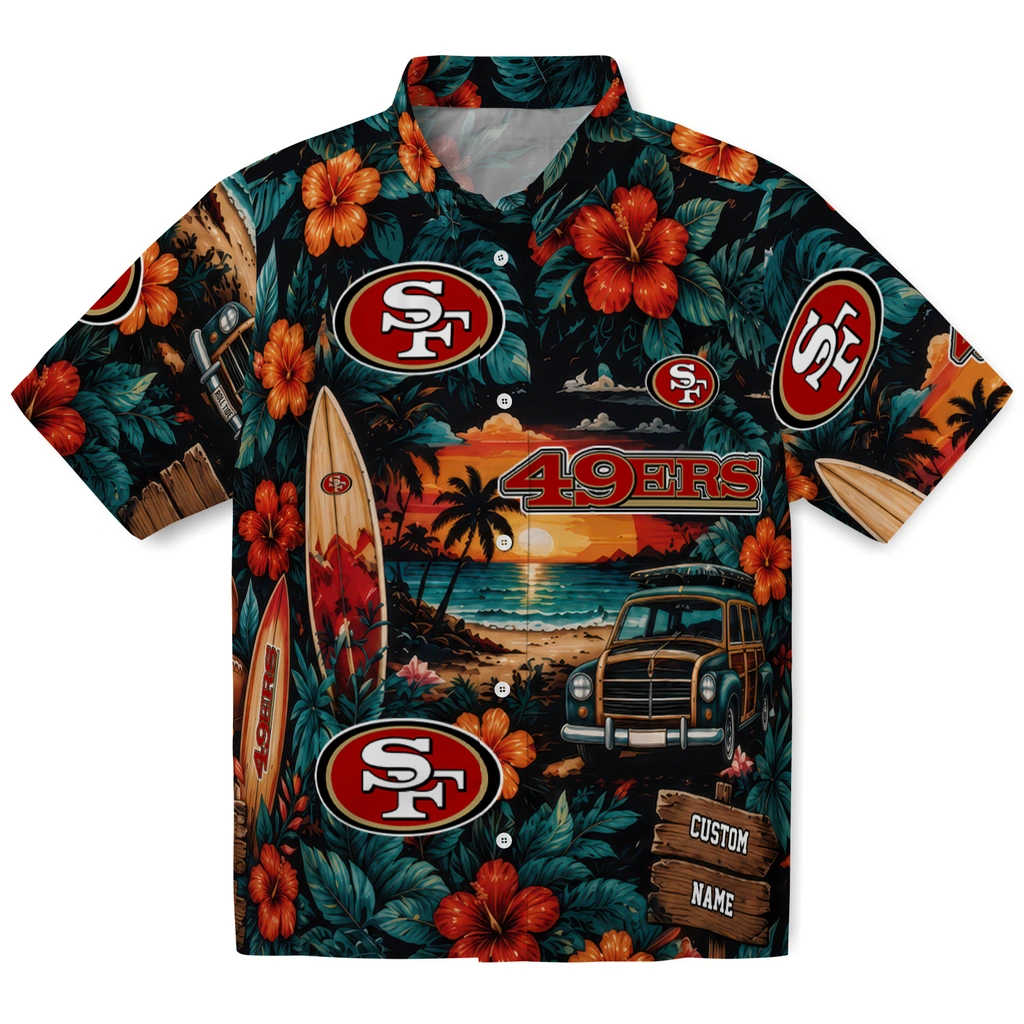 san-francisco-49ers-hawaiian-shirt-customized-scenic-collage-black-green-best-selling san francisco 49ers hawaiian shirt customized scenic collage black green best selling