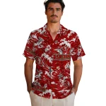 san-francisco-49ers-hawaiian-shirt-personalized-wave-florals-red-best-selling