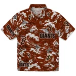 San Francisco Giants Hawaiian Shirt - Customized Wave Florals Orange 1 san-francisco-giants-hawaiian-shirt-customized-wave-florals-orange-best-selling