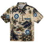 Seattle Mariners Hawaiian Shirt - Custom Island Voyage Navy Blue Beige 1 seattle-mariners-hawaiian-shirt-custom-island-voyage-navy-blue-beige-best-selling