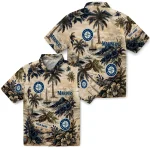 seattle-mariners-hawaiian-shirt-custom-island-voyage-navy-blue-beige-best-selling