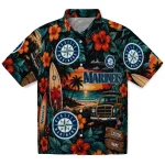 Seattle Mariners Hawaiian Shirt - Customized Scenic Collage Black Green 1 seattle-mariners-hawaiian-shirt-customized-scenic-collage-black-green-best-selling