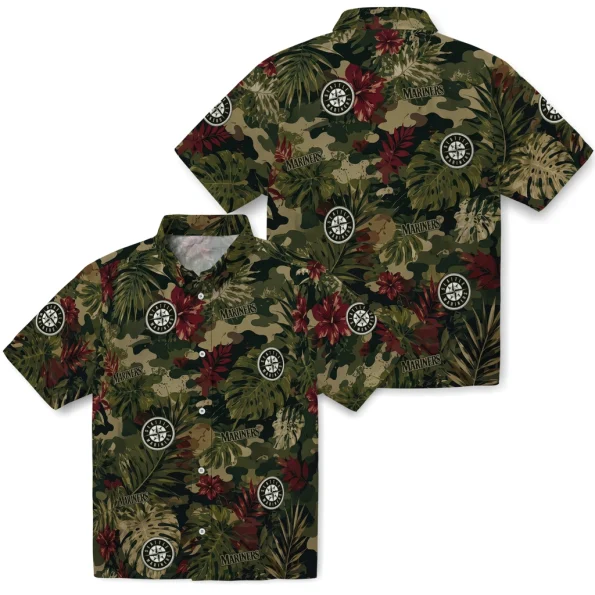 seattle-mariners-hawaiian-shirt-personalized-foliage-camo-dark-olive-green-high-quality