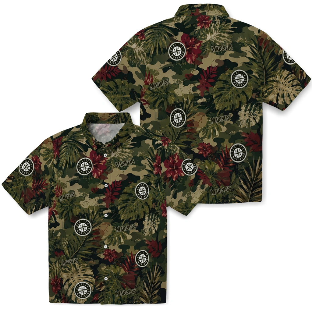 seattle-mariners-hawaiian-shirt-personalized-foliage-camo-dark-olive-green-high-quality