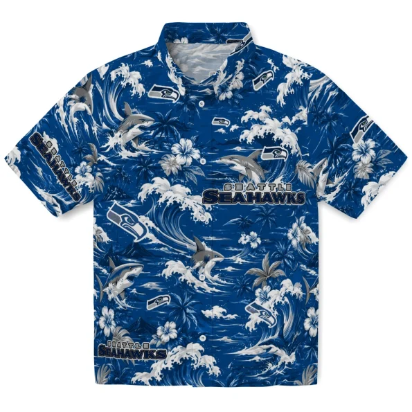 seattle-seahawks-hawaiian-shirt-custom-wave-florals-blue-best-selling seattle seahawks hawaiian shirt custom wave florals blue best selling