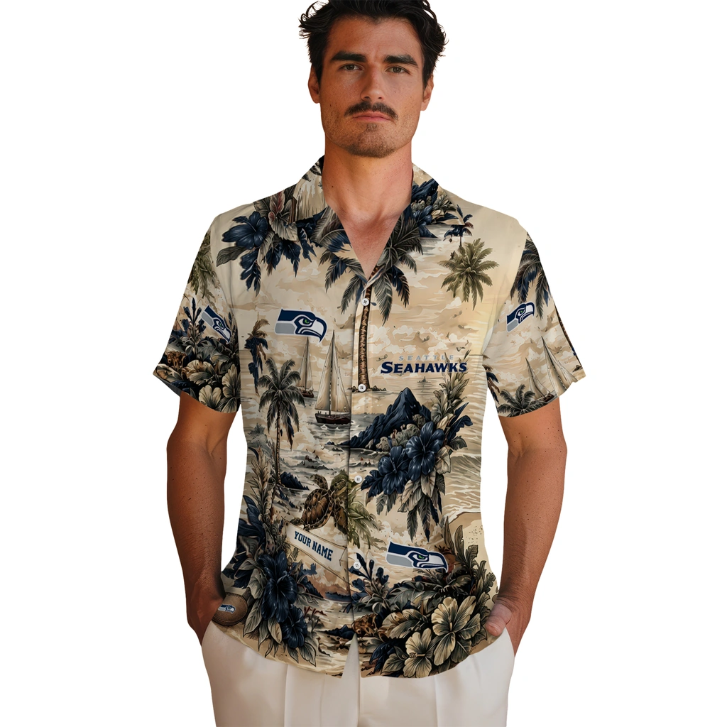 seattle-seahawks-hawaiian-shirt-customized-island-voyage-blue-beige-fashion-forward