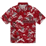 South Carolina Gamecocks Hawaiian Shirt - Customized Wave Florals Garnet 1 south-carolina-gamecocks-hawaiian-shirt-customized-wave-florals-garnet-best-selling