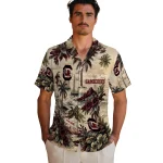 south-carolina-gamecocks-hawaiian-shirt-personalized-island-voyage-garnet-beige-best-selling