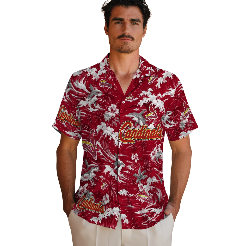 st-louis-cardinals-hawaiian-shirt-custom-wave-florals-red-fashion-forward