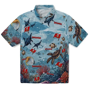 Tampa Bay Buccaneers Hawaiian Shirt - Custom Coral Reef Aqua