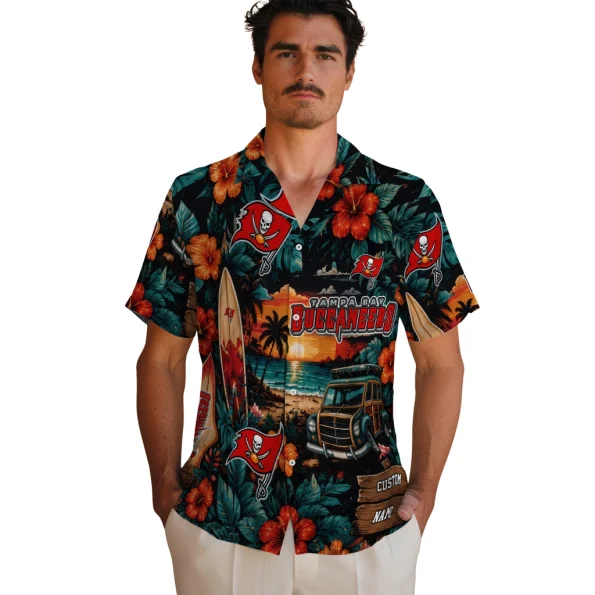 tampa-bay-buccaneers-hawaiian-shirt-custom-scenic-collage-black-green-fashion-forward