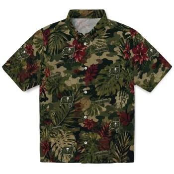 Tampa Bay Buccaneers Hawaiian Shirt - Customized Foliage Camo Dark Olive Green