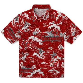 Tampa Bay Buccaneers Hawaiian Shirt - Customized Wave Florals Red