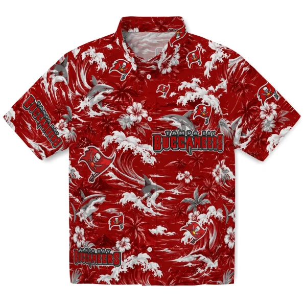 tampa-bay-buccaneers-hawaiian-shirt-customized-wave-florals-red-best-selling tampa bay buccaneers hawaiian shirt customized wave florals red best selling