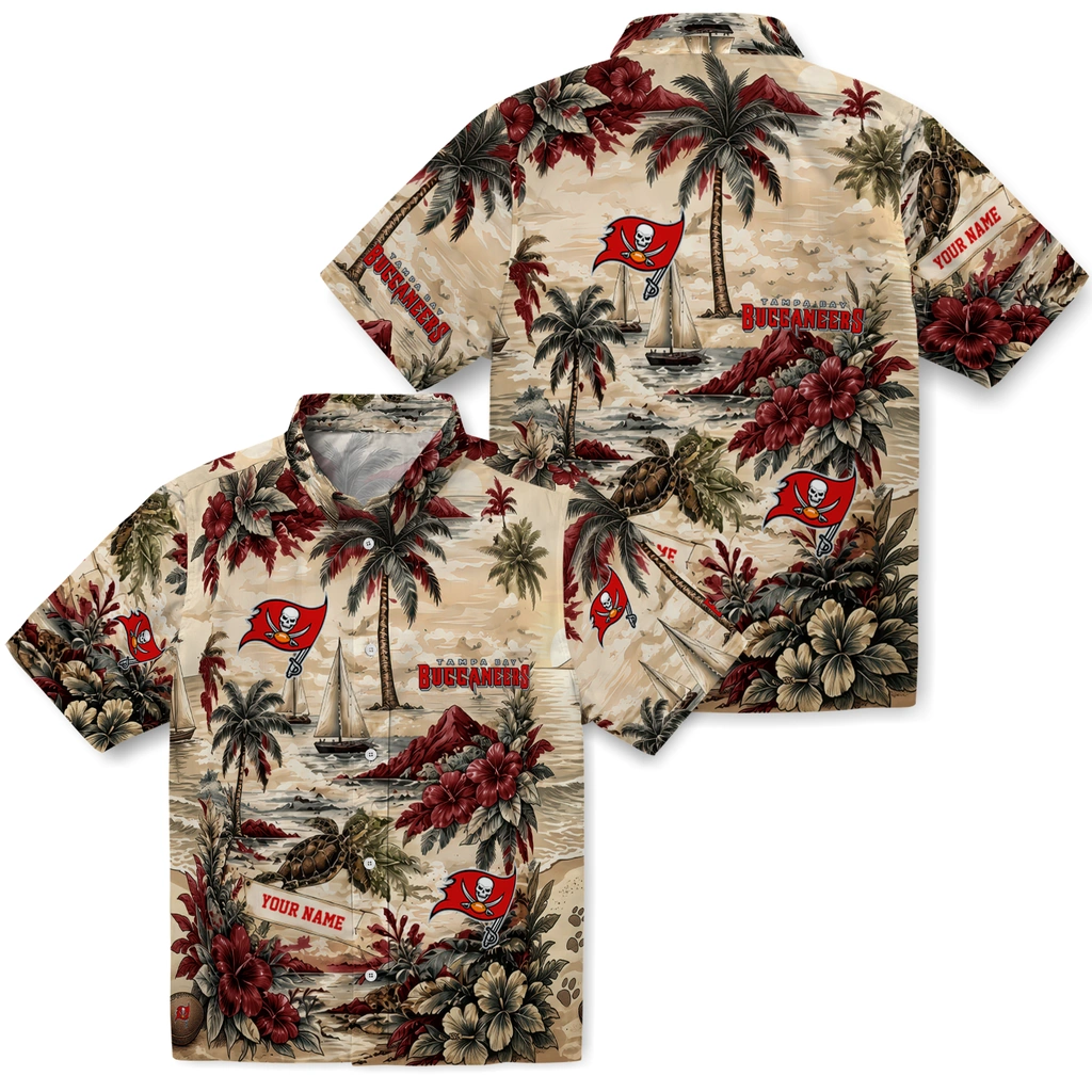 tampa-bay-buccaneers-hawaiian-shirt-personalized-island-voyage-red-beige-high-quality
