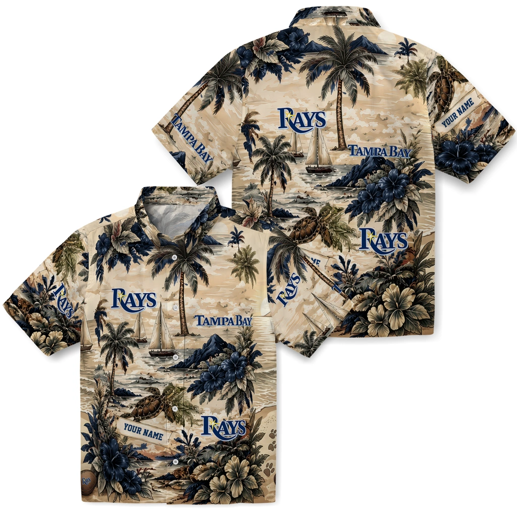 tampa-bay-rays-hawaiian-shirt-personalized-island-voyage-navy-beige-high-quality