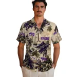 tcu-horned-frogs-hawaiian-shirt-custom-island-voyage-purple-beige-best-selling