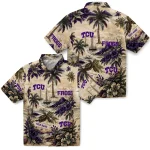 tcu-horned-frogs-hawaiian-shirt-custom-island-voyage-purple-beige-best-selling