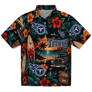 Tennessee Titans Hawaiian Shirt - Customized Scenic Collage Black Green