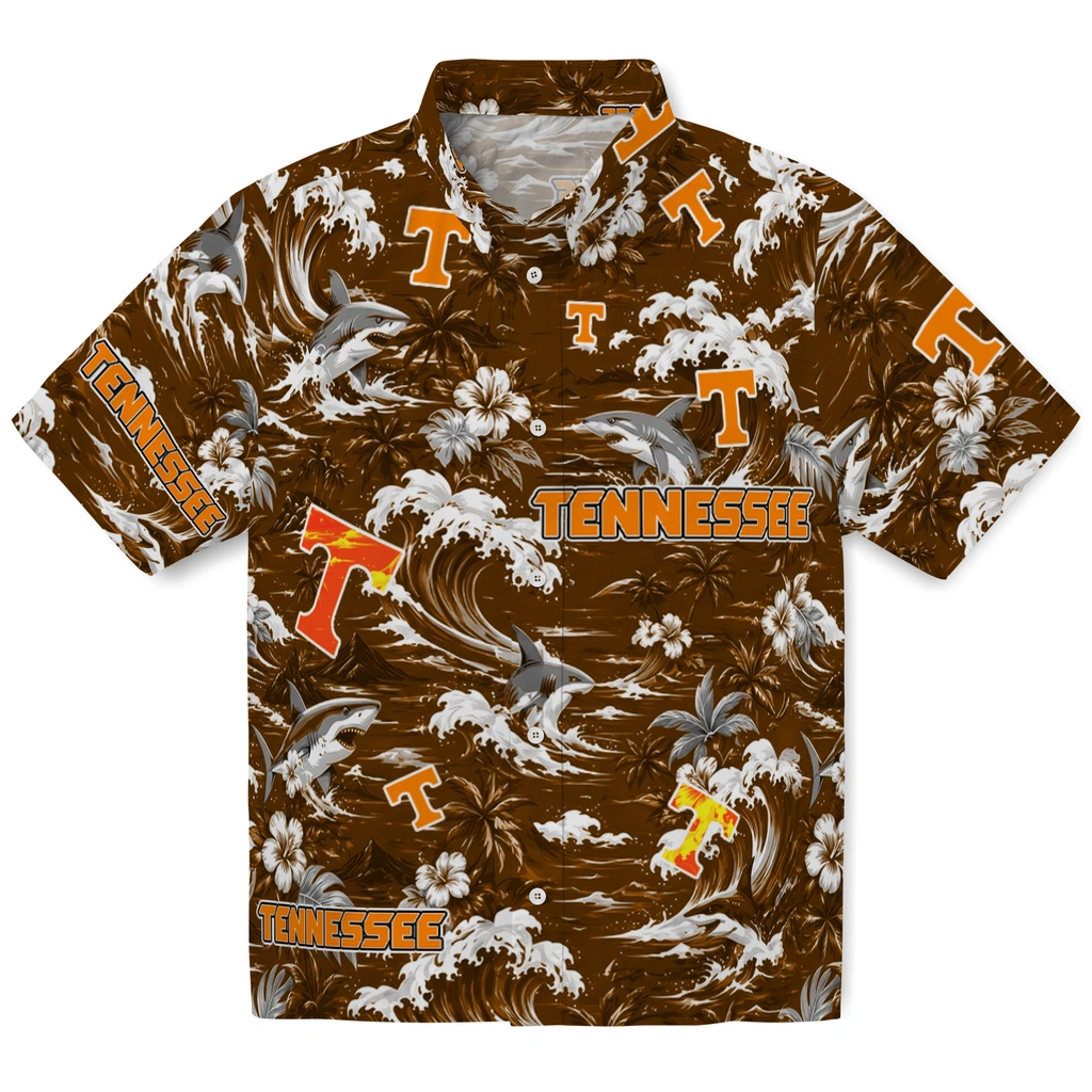 tennessee-volunteers-hawaiian-shirt-custom-wave-florals-orange-best-selling tennessee volunteers hawaiian shirt custom wave florals orange best selling